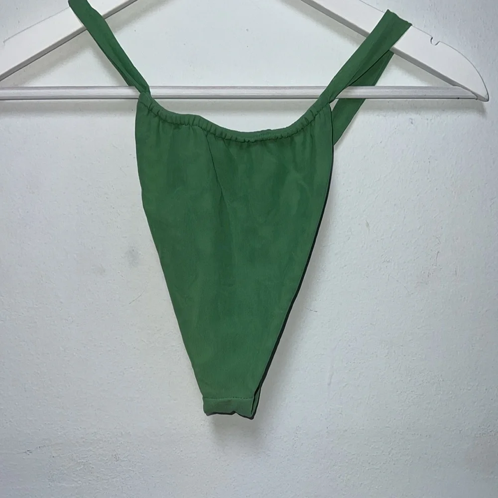 Gonza ruched Green Bikini Bottom size L NWOT - Picture 4 of 7
